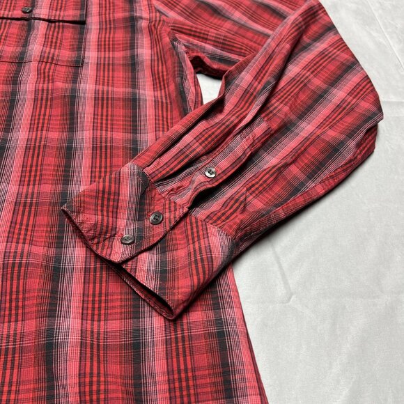 Mark Ecko Y2K Red/Black Plaid Casual Button Down 100% Cotton Long Sleeve SZ XXL - Picture 7 of 16